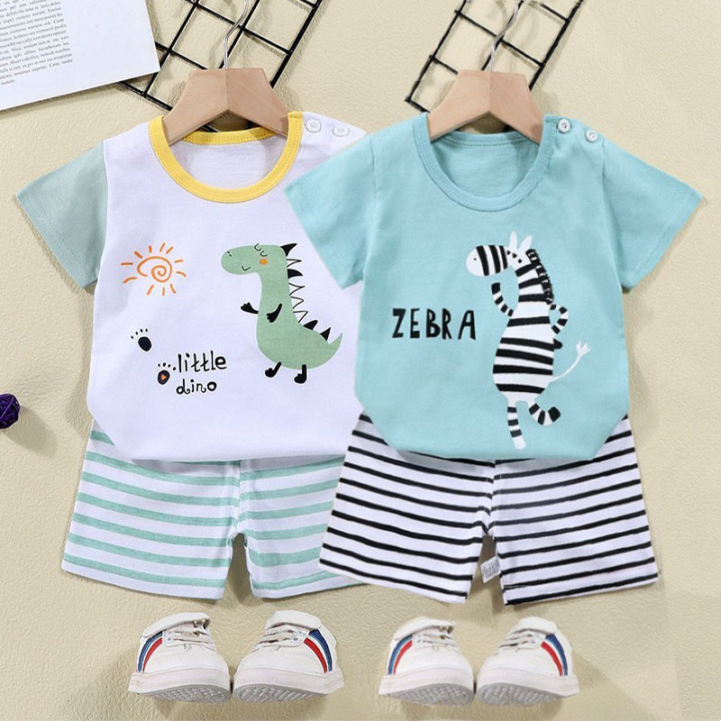 Baby Products For Summer - Bawełniane koszulki + spodenki 2-częściowy zestaw